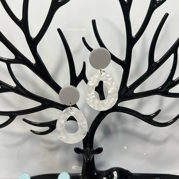 Acrylic Statement Earrings - Picture 2 of 3